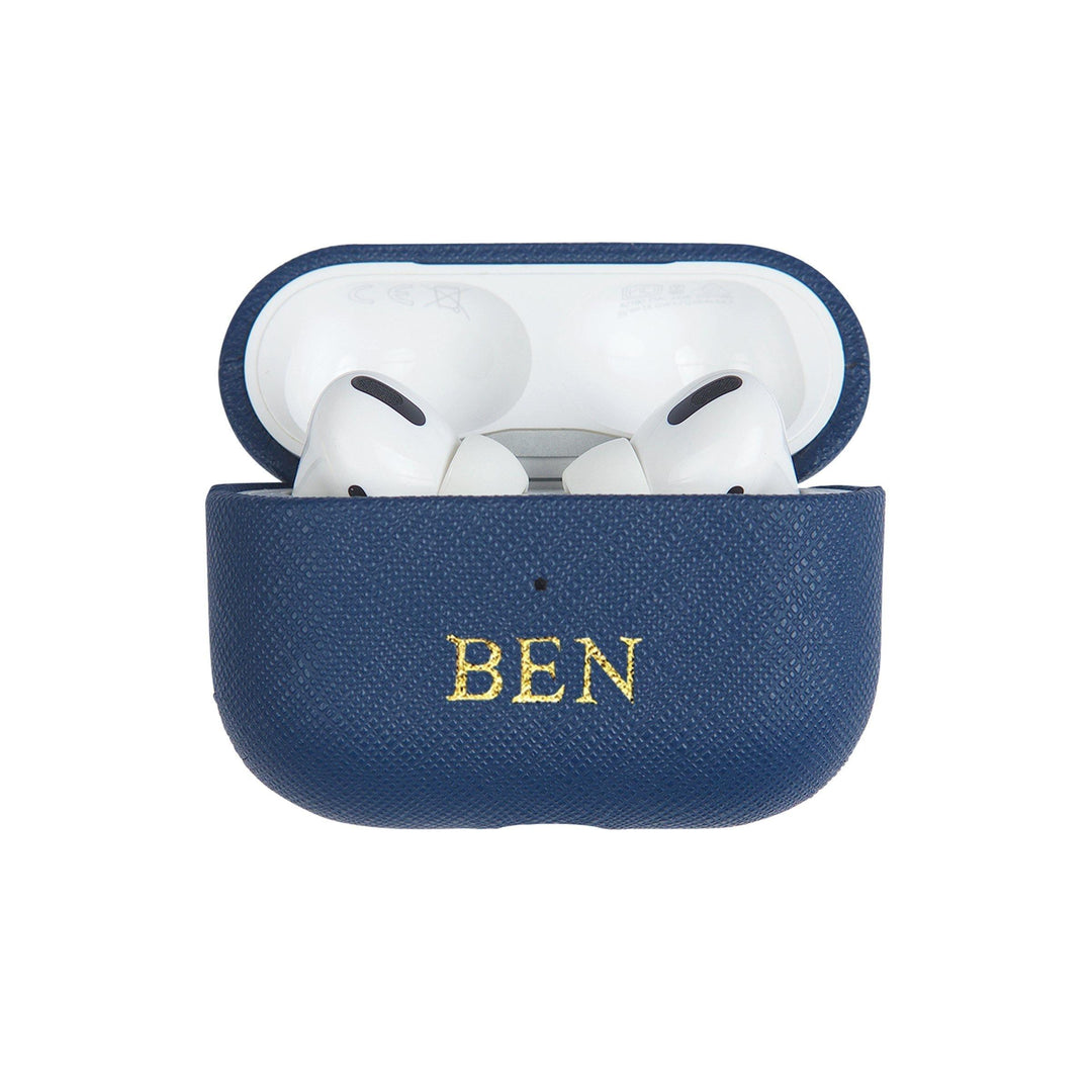 Navy - Saffiano AirPod Pro Case Cover - THEIMPRINT