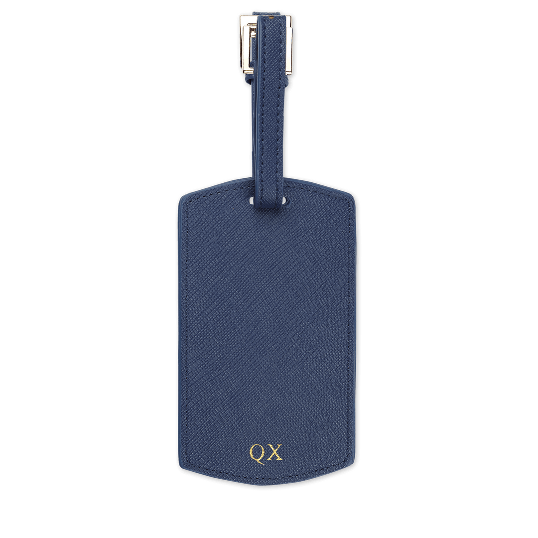 Navy - Saffiano Luggage Tag | Personalise | TheImprint Singapore