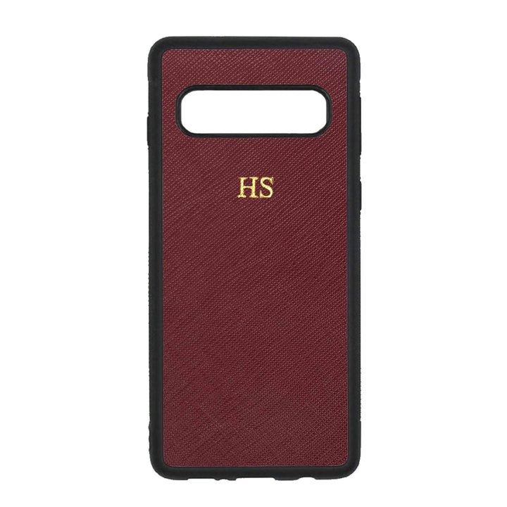 Burgundy - Samsung S10 Saffiano Phone Case | Personalise | TheImprint Singapore