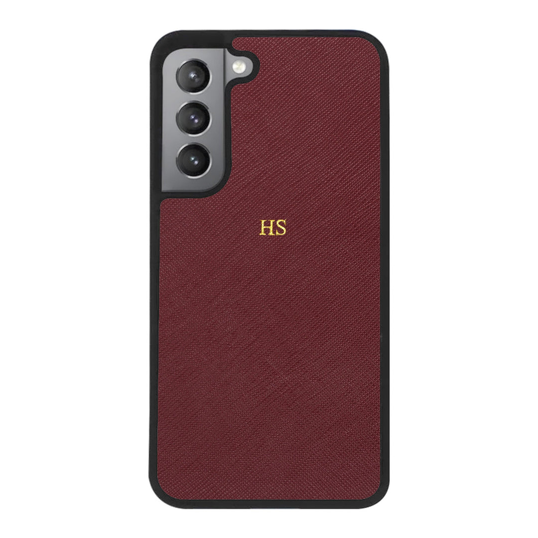 Burgundy - Samsung S22 Series Saffiano Phone Case - THEIMPRINT PTE LTD