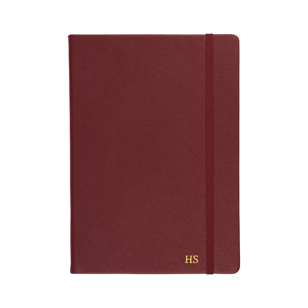 Burgundy - A5 Saffiano Notebook | Personalise | TheImprint Singapore