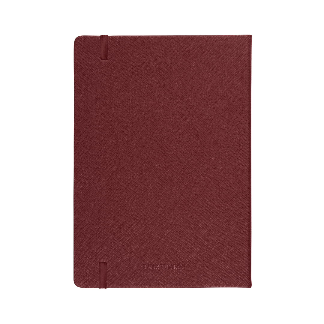 Burgundy - A5 Saffiano Notebook | Personalise | TheImprint Singapore