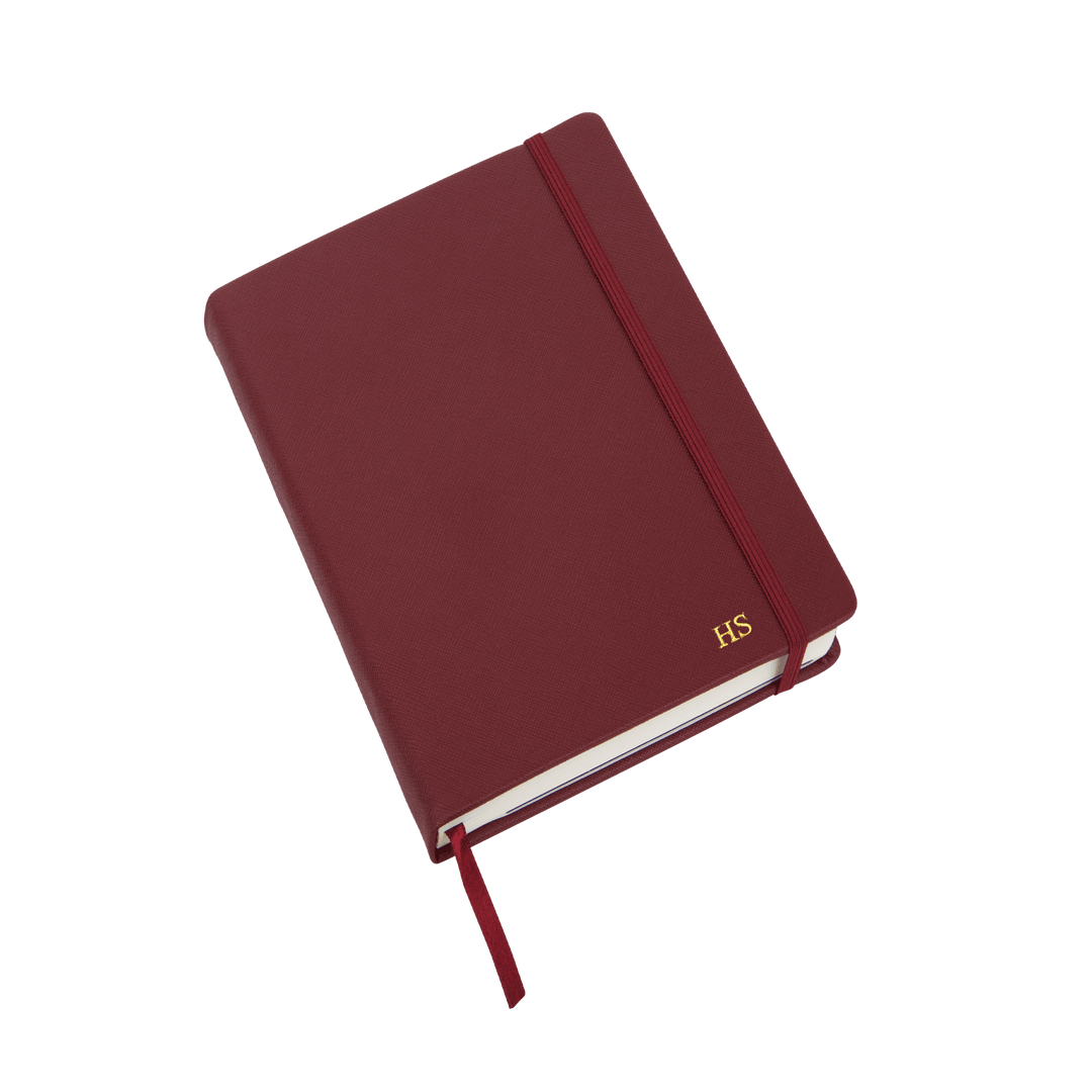 Burgundy - A5 Saffiano Notebook | Personalise | TheImprint Singapore