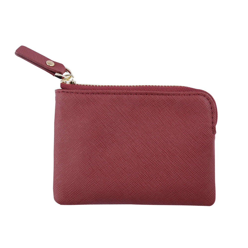 Burgundy - Saffiano Coin Pouch | Personalise | TheImprint Singapore