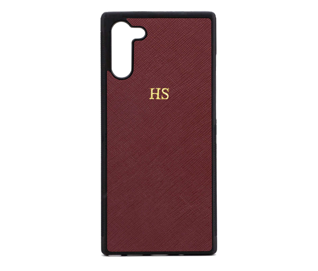 Burgundy Samsung Note 10 Saffiano Phone Case | Personalise | TheImprint Singapore