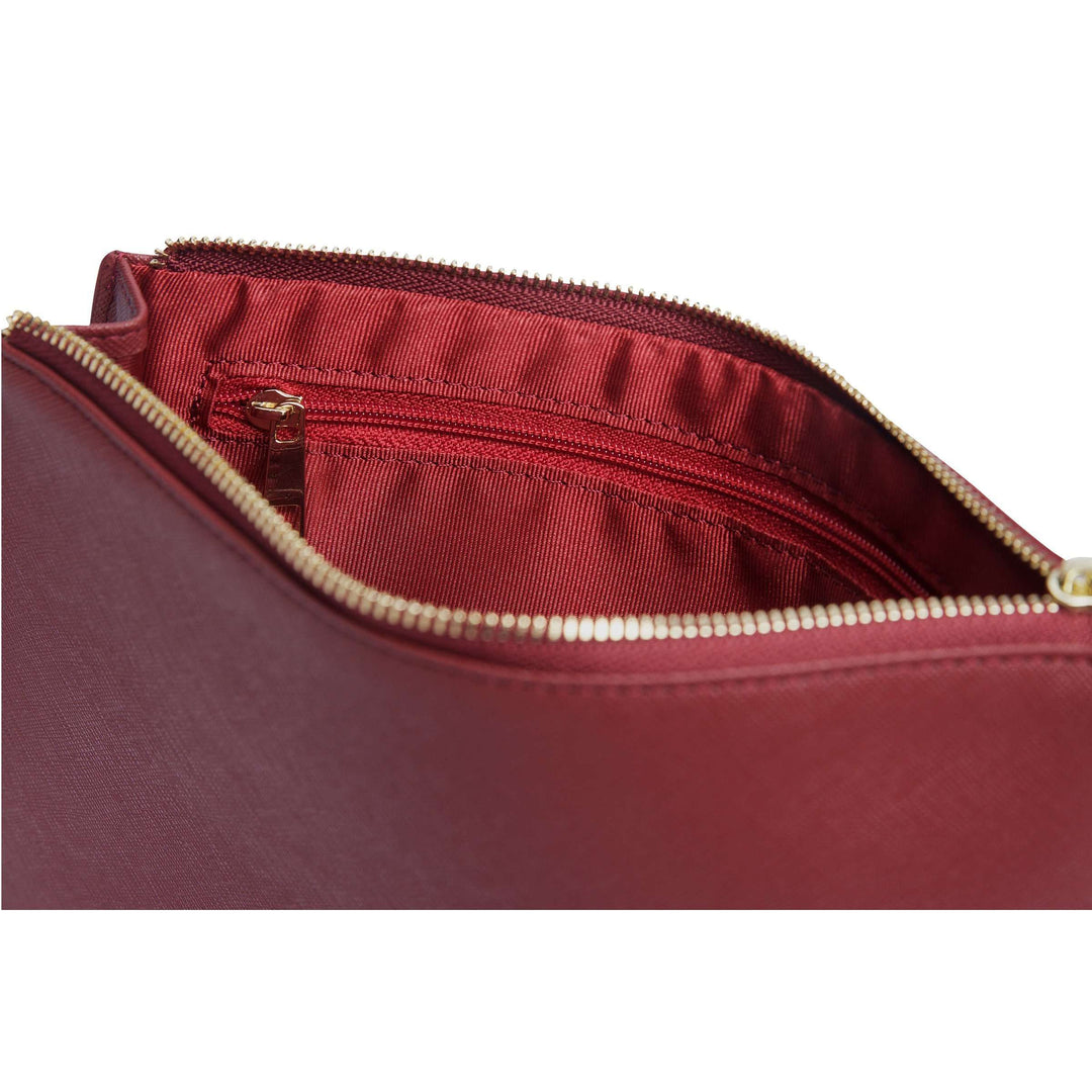 Burgundy - Small Saffiano Pouch | Personalise | TheImprint Singapore