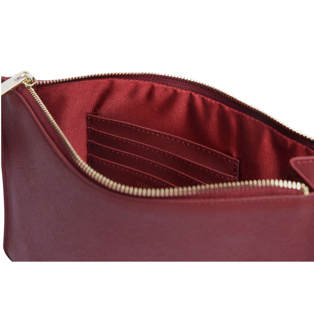 Burgundy - Small Saffiano Pouch | Personalise | TheImprint Singapore