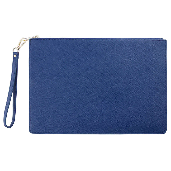 Navy - Large Saffiano Pouch | Personalise | TheImprint Singapore