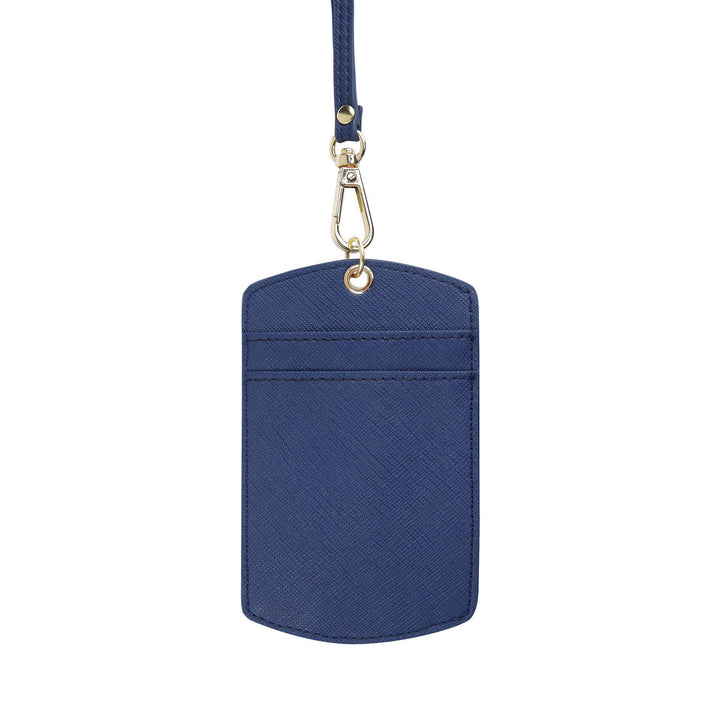 Navy - Saffiano ID Cardholder Lanyard | Personalise | TheImprint Singapore