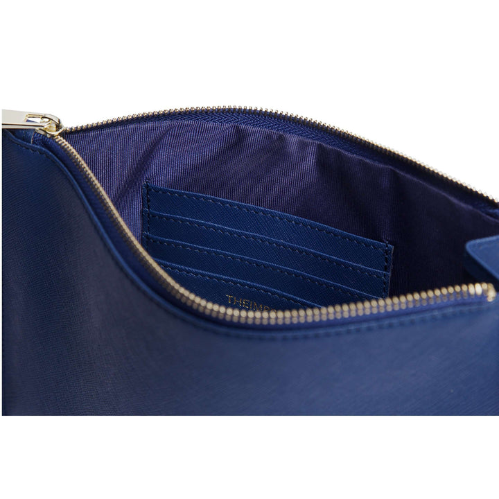 Navy - Small Saffiano Pouch | Personalise | TheImprint Singapore