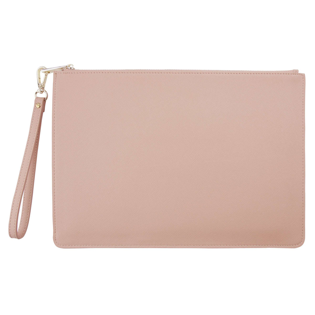 Nude - Large Saffiano Pouch | Personalise | TheImprint Singapore